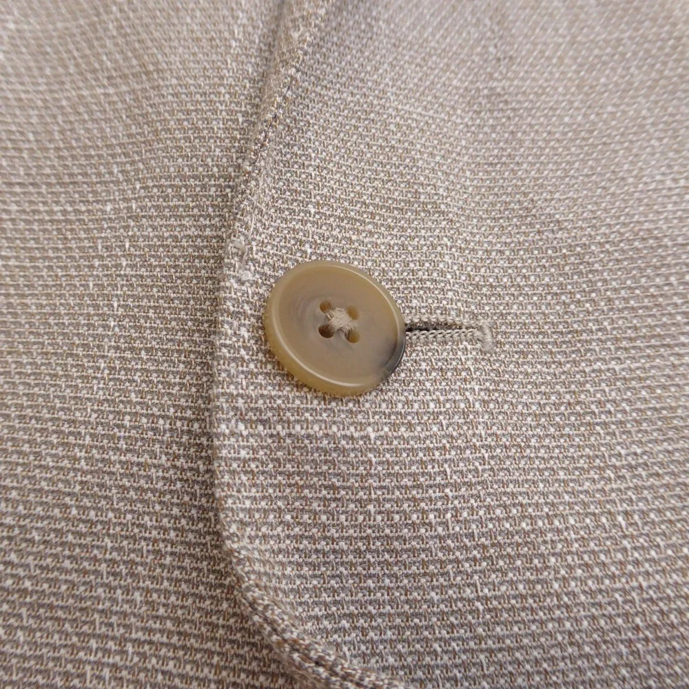 Calvin Klein Mens Blazer Beige Recycled Polyester Viscose Blend 40R Slim Fit
